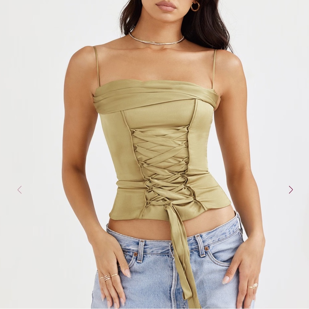 🚫 SOLD 🚫 House of CB Sage Lace-Up Camisole